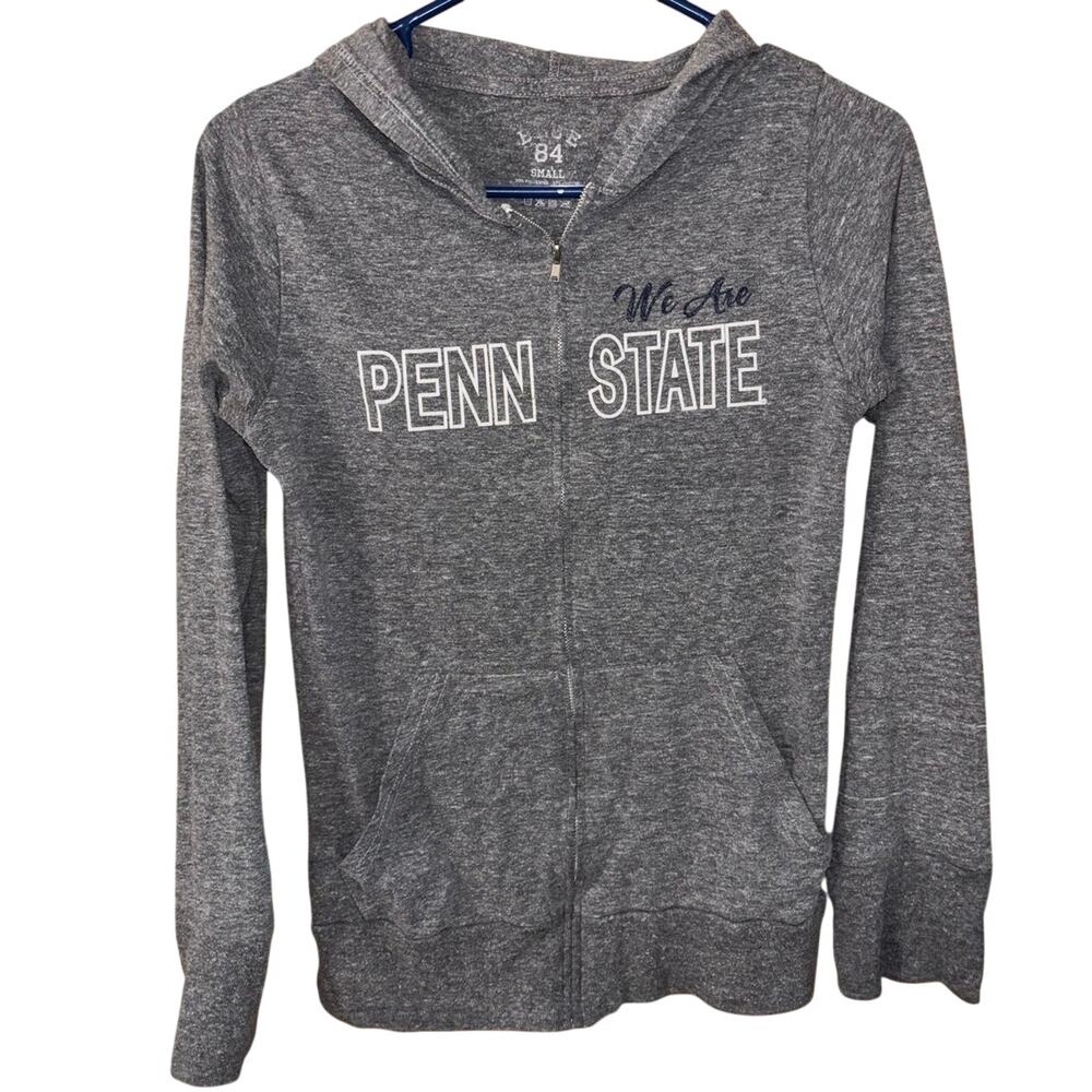 Blue 84 heather gray women’s full-zip We Are Penn State hoodie lightweight small
